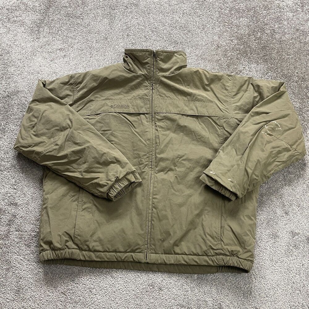 Columbia Sportswear Jacket Mens XL Brown Full Zip Pockets Cotton Outdoor Hiking